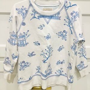 The Beaufort Bonnet Company Blue and White Sweatshirt